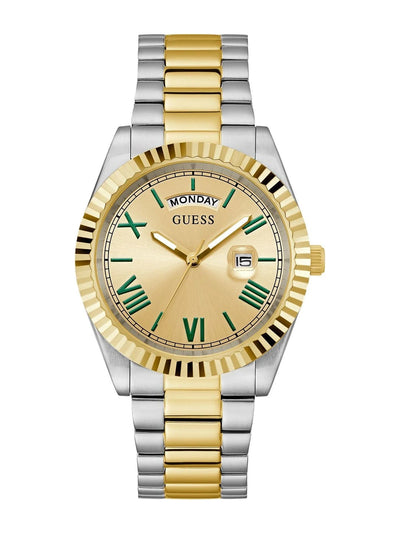 Guess Round 42mm Champagne Dial Analog Watch - GW0265G14