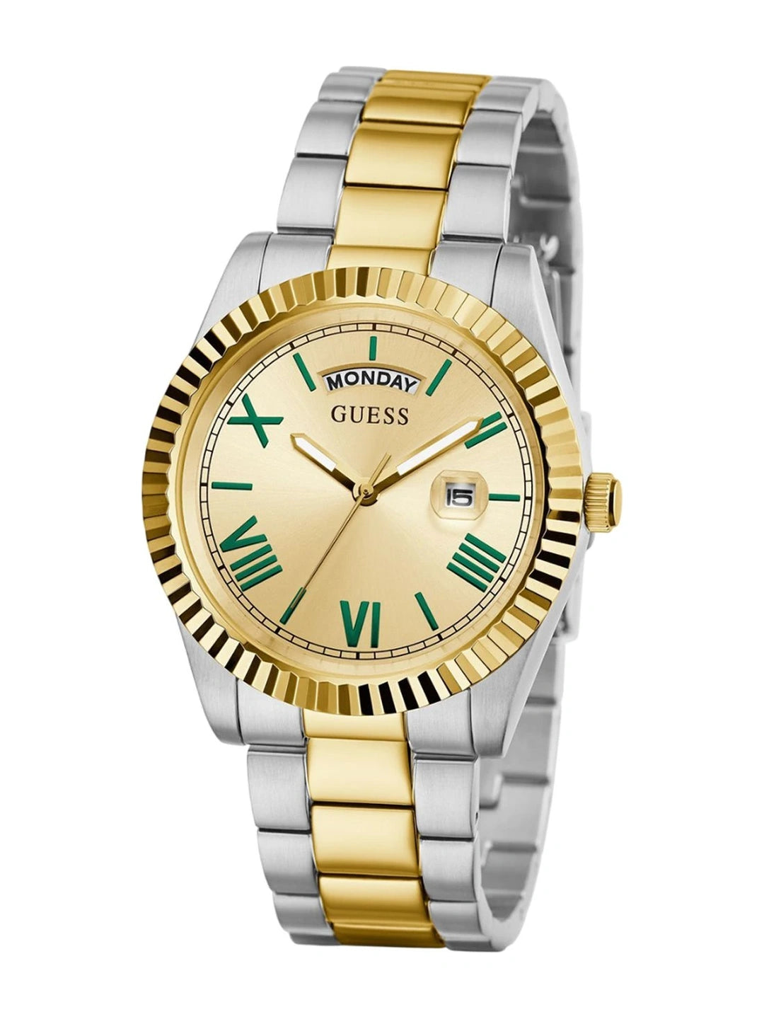 Guess Round 42mm Champagne Dial Analog Watch - GW0265G14