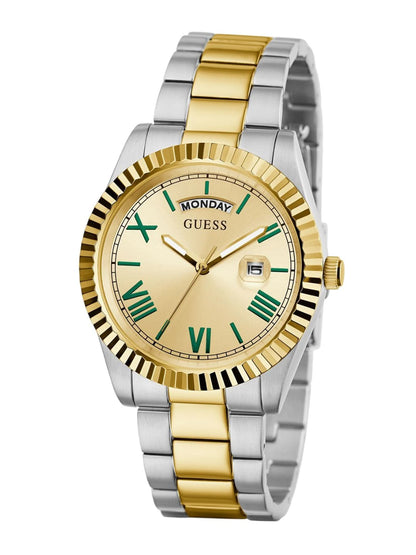 Guess Round 42mm Champagne Dial Analog Watch - GW0265G14