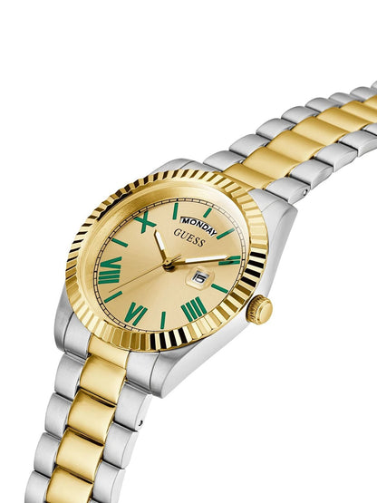Guess Round 42mm Champagne Dial Analog Watch - GW0265G14