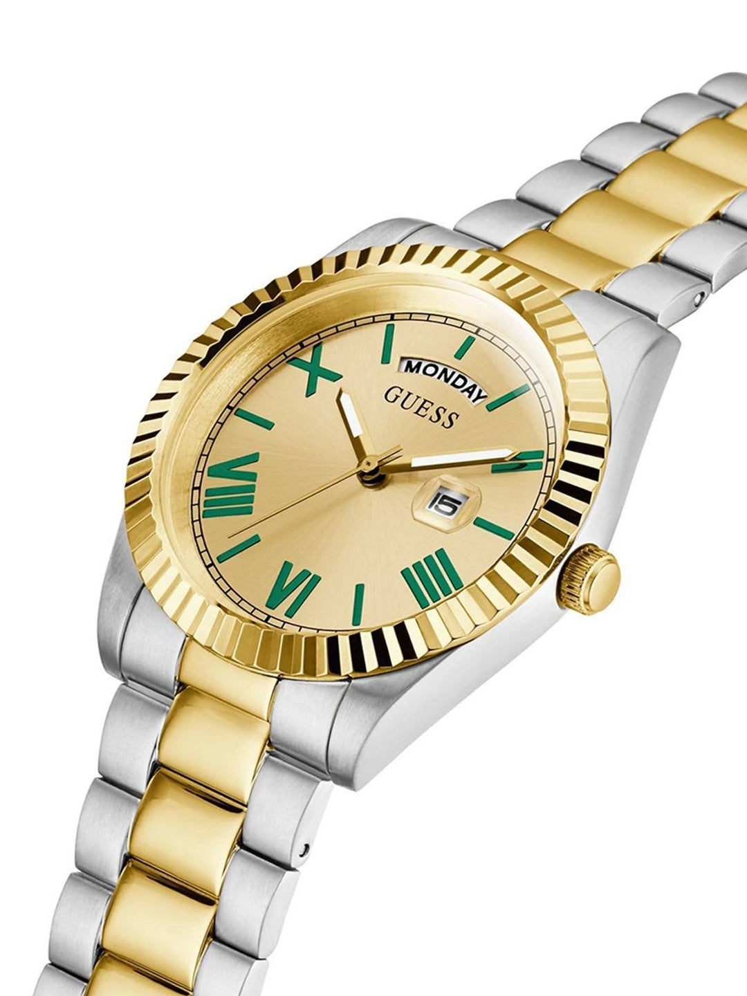 Guess Round 42mm Champagne Dial Analog Watch - GW0265G14