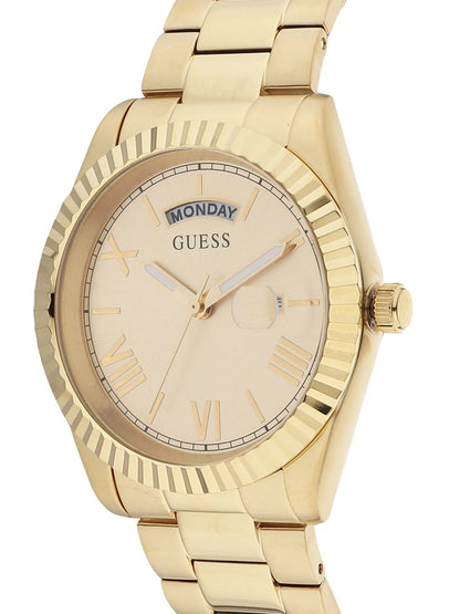 Guess Round 42mm Champagne Dial Analog Watch - GW0265G2