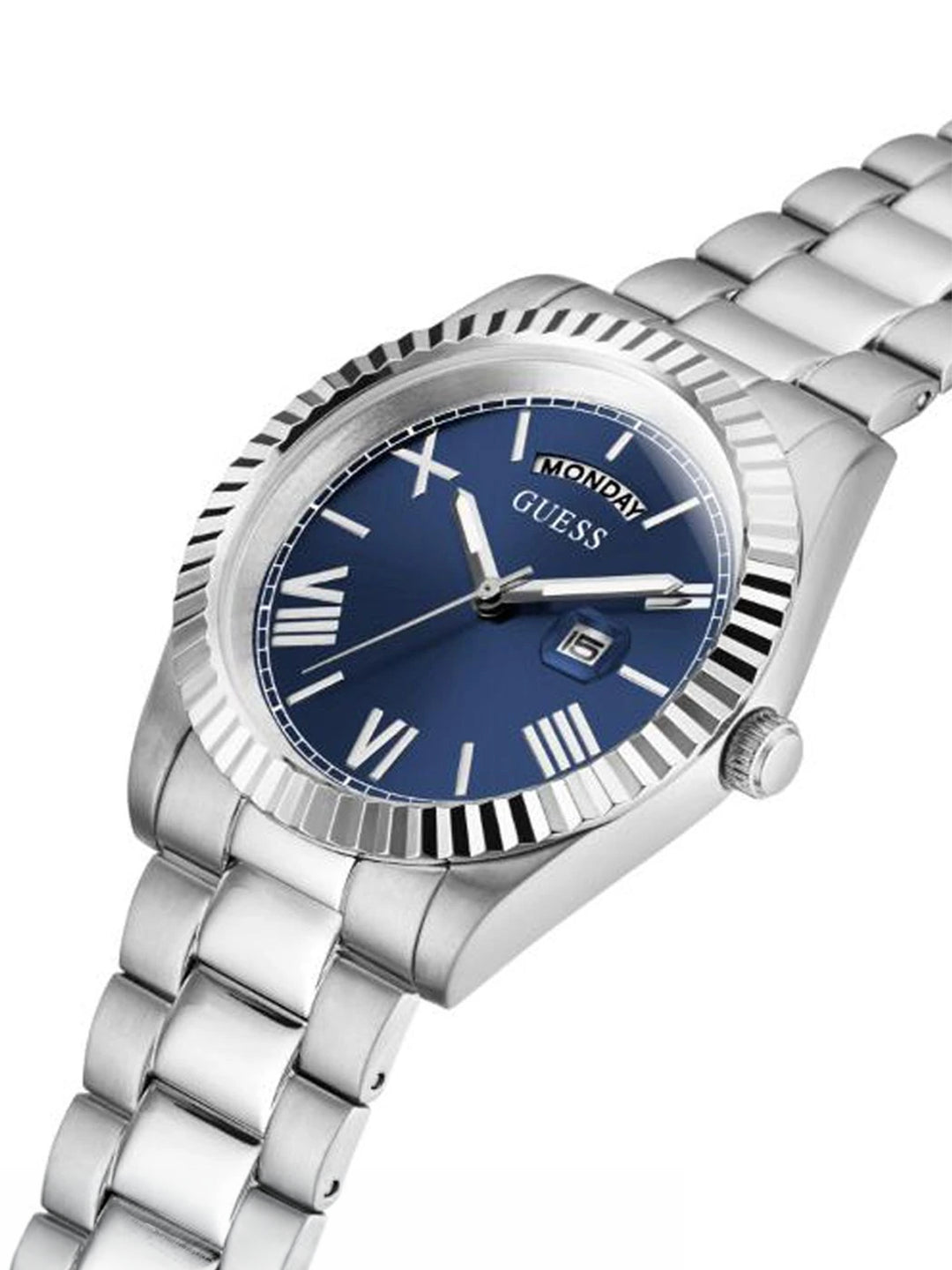 Guess Round 42mm Blue Dial Analog Watch - GW0265G7