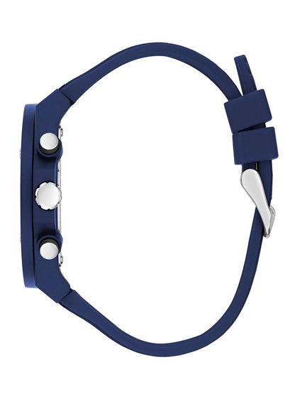 Guess Round Blue Dial Analog Watch - GW0268G3