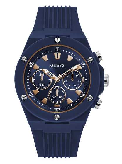 Guess Round Blue Dial Analog Watch - GW0268G3