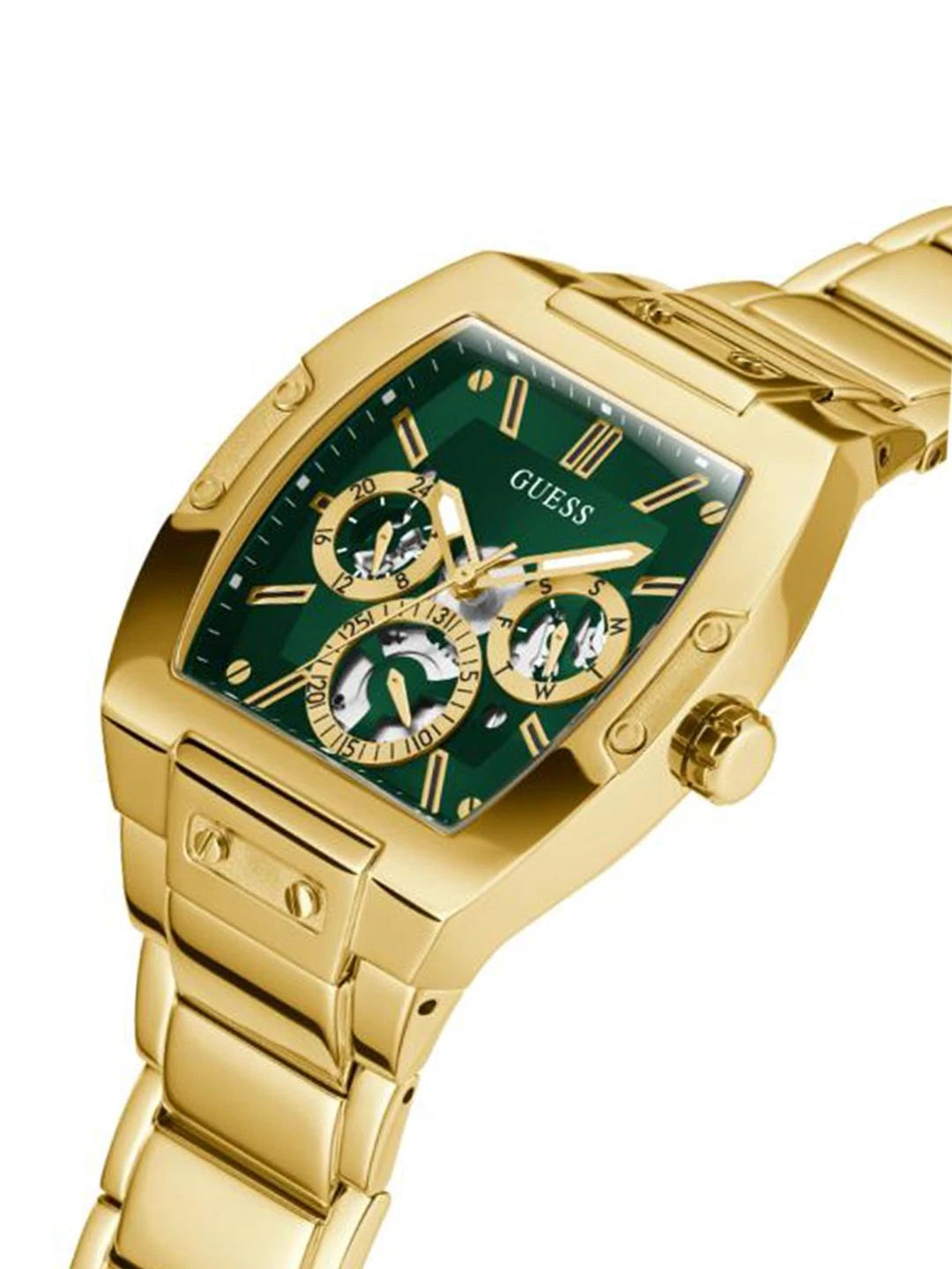 Guess Rectangle 42mm Green Dial Analog Watch - GW0456G3