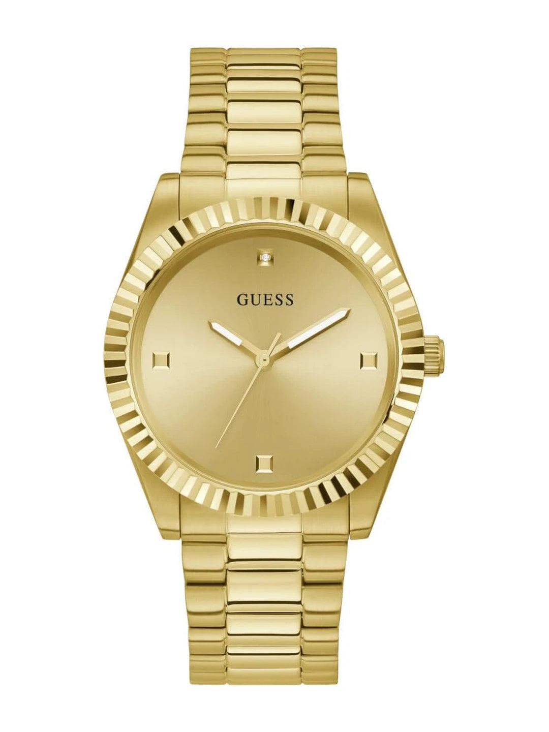 Guess Round Beige Dial Analog Watch - GW0542G2