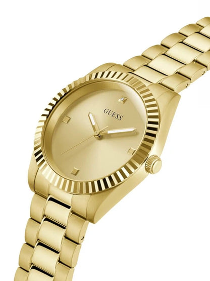 Guess Round Beige Dial Analog Watch - GW0542G2