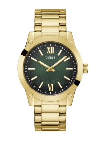 Guess Round Green Dial Analog Watch - GW0574G2
