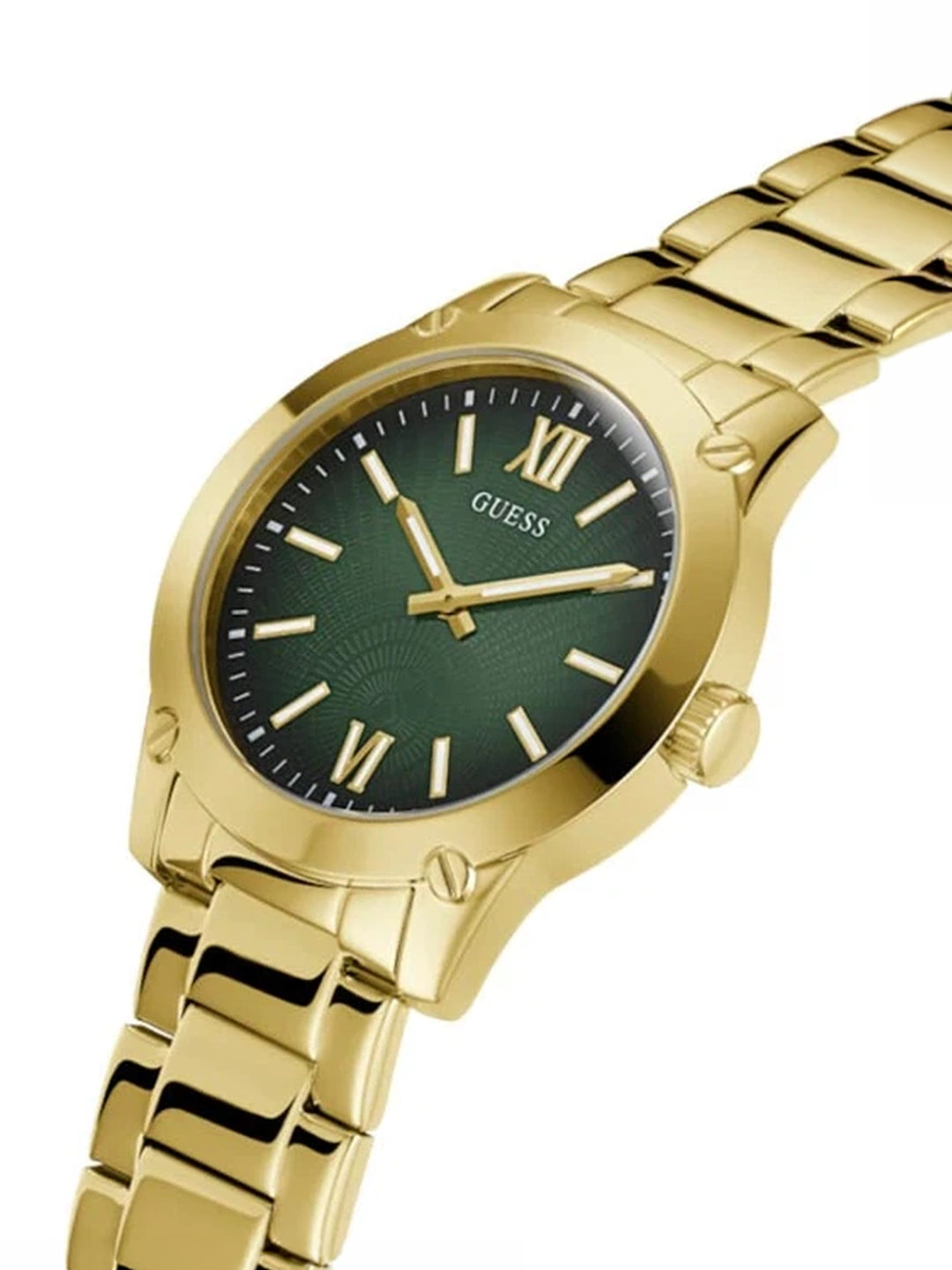 Guess Round Green Dial Analog Watch - GW0574G2