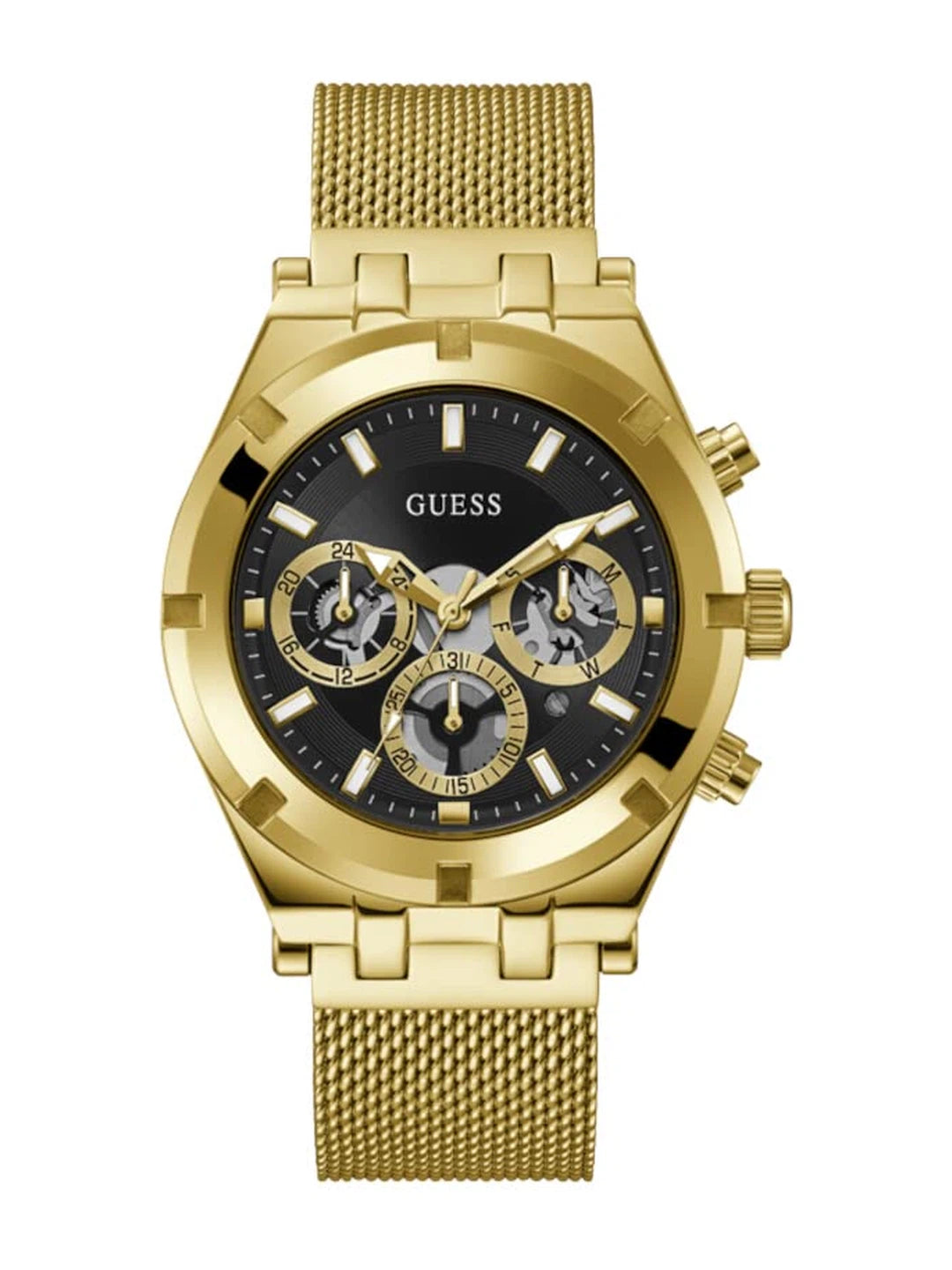 Guess Round Black Dial Analog Watch - GW0582G2