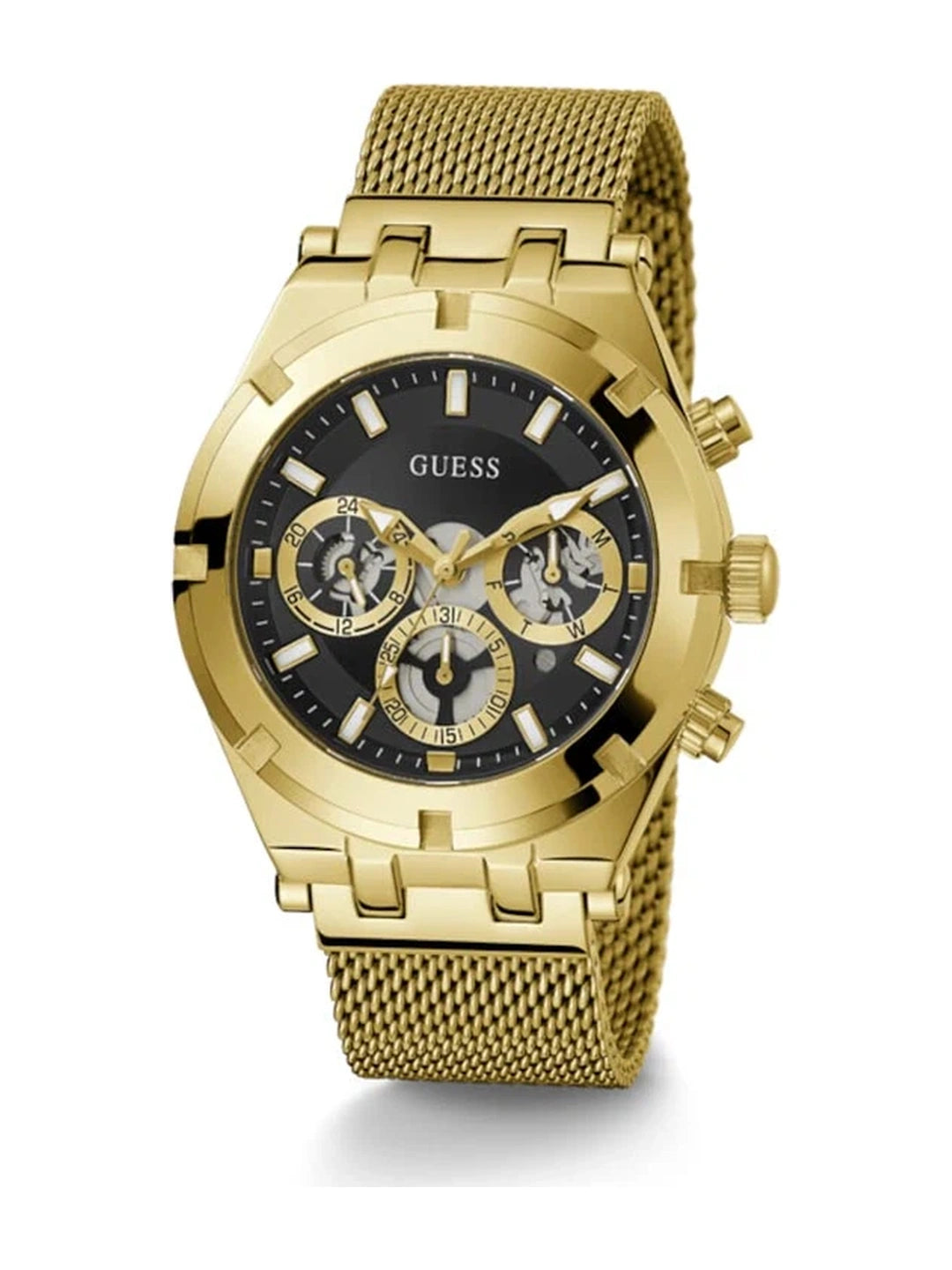 Guess Round Black Dial Analog Watch - GW0582G2