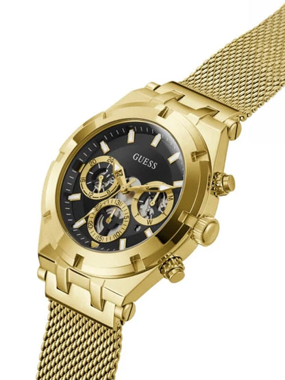 Guess Round Black Dial Analog Watch - GW0582G2