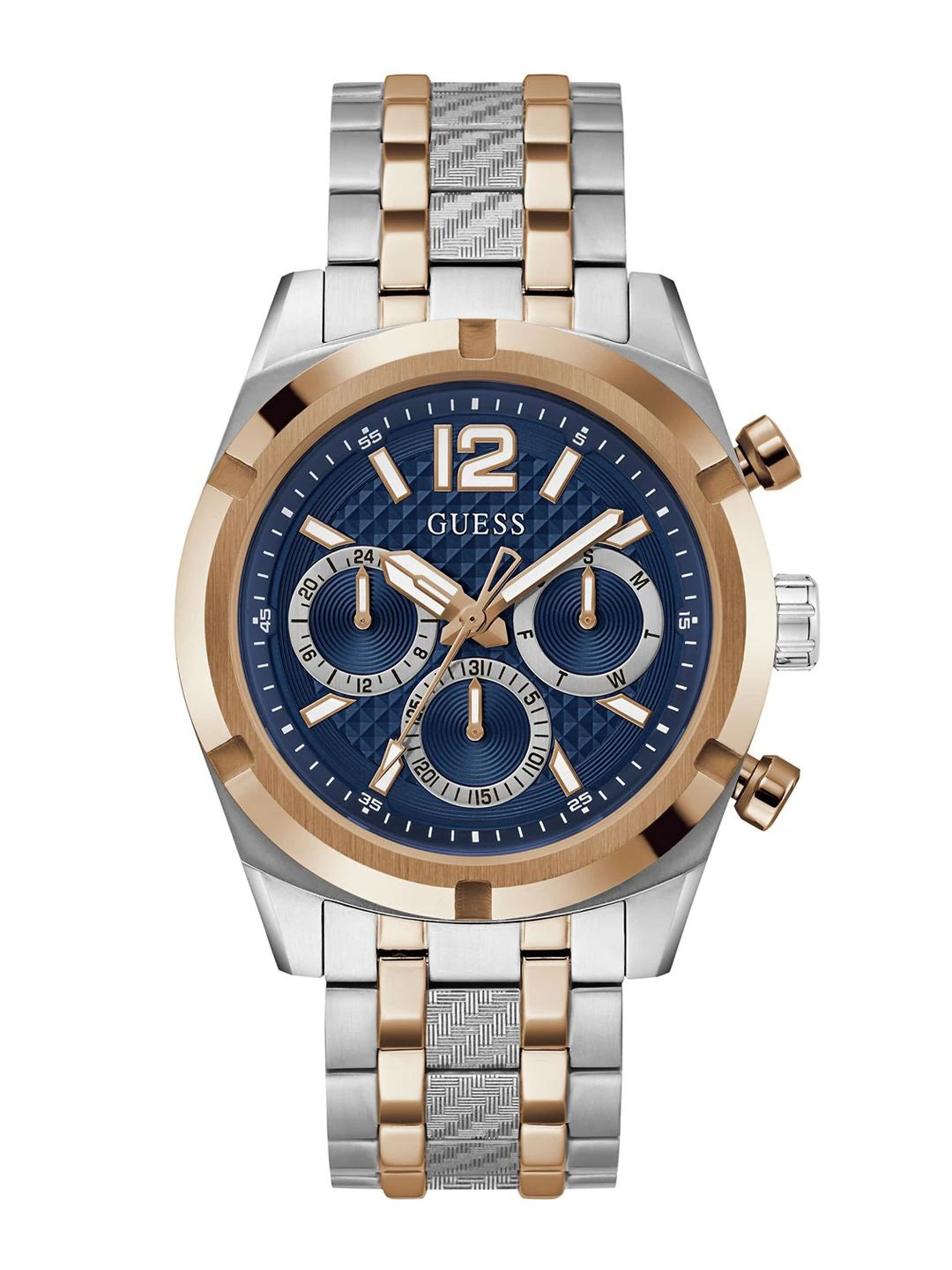 Guess Round 44mm Blue Dial Analog Watch - GW0714G3
