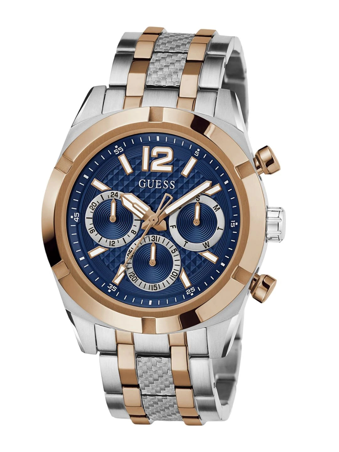 Guess Round 44mm Blue Dial Analog Watch - GW0714G3