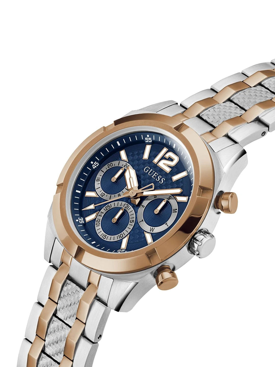 Guess Round 44mm Blue Dial Analog Watch - GW0714G3