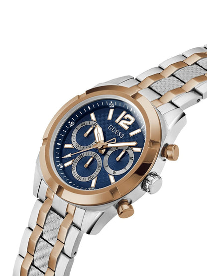 Guess Round 44mm Blue Dial Analog Watch - GW0714G3