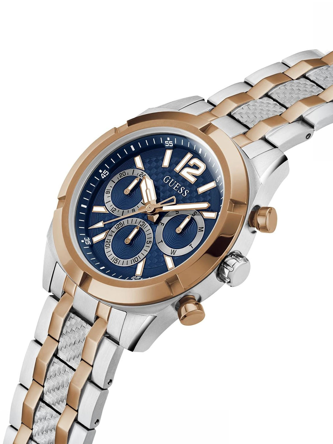 Guess Round 44mm Blue Dial Analog Watch - GW0714G3