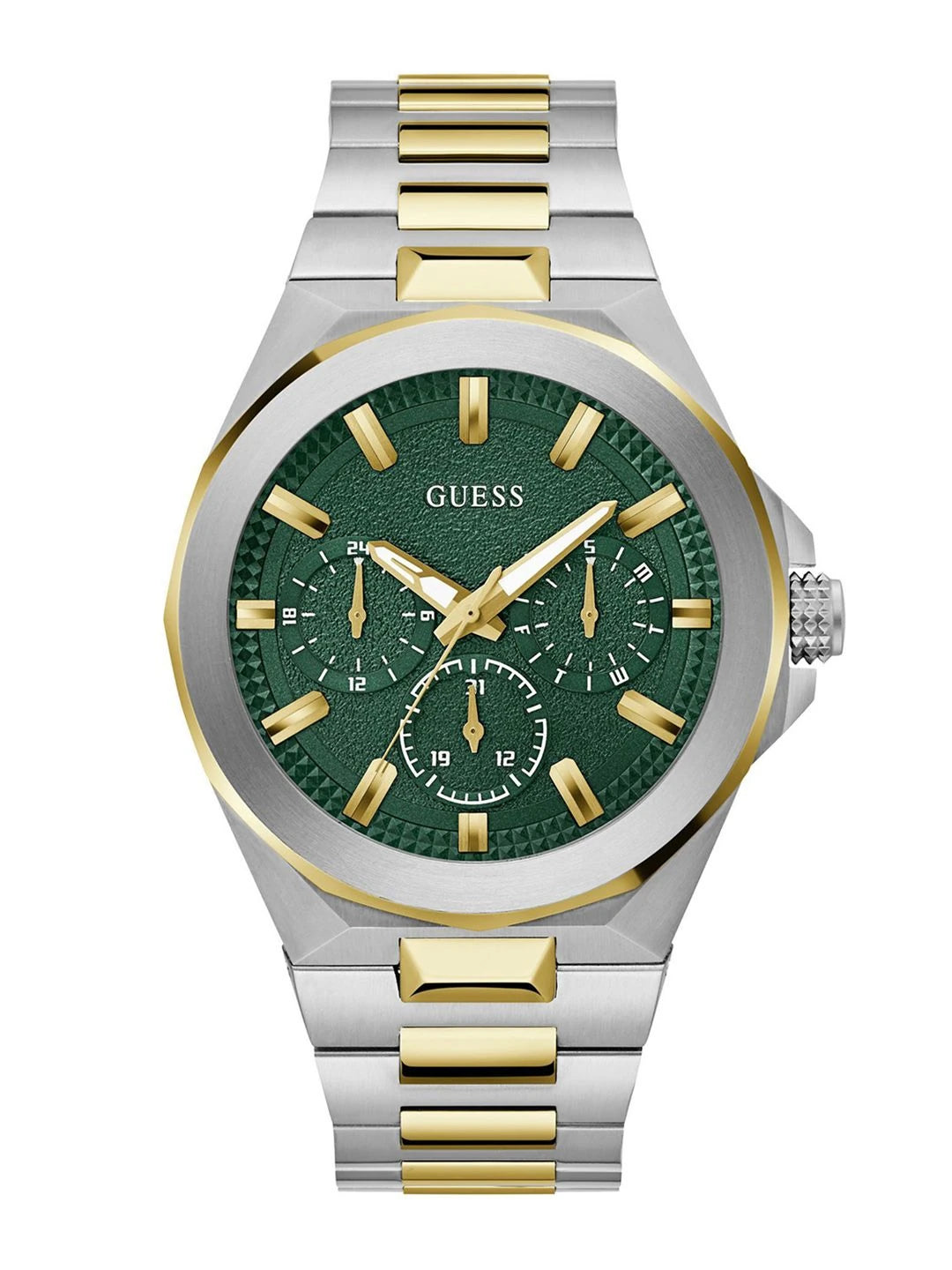 Guess Round 46mm Green Dial Analog Watch - GW0798G3