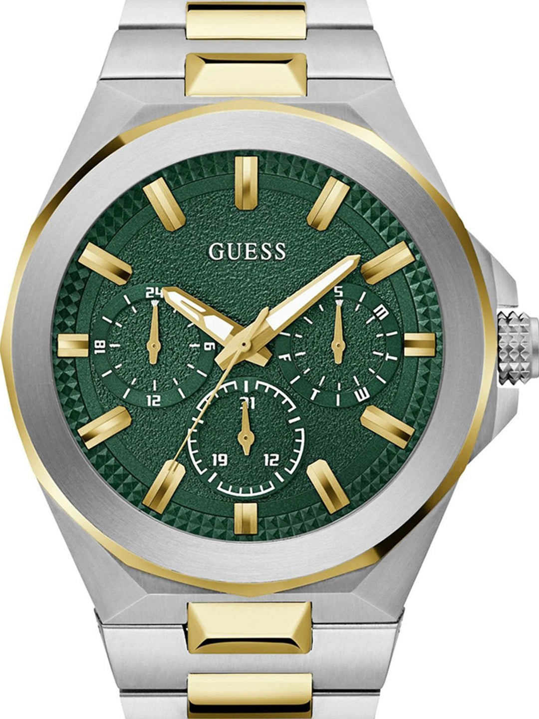 Guess Round 46mm Green Dial Analog Watch - GW0798G3