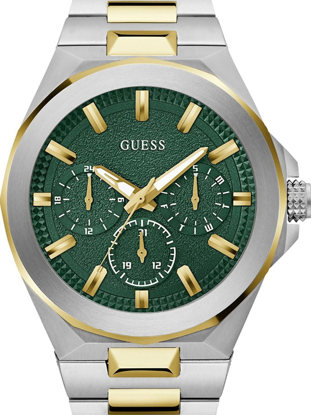 Guess Round 46mm Green Dial Analog Watch - GW0798G3