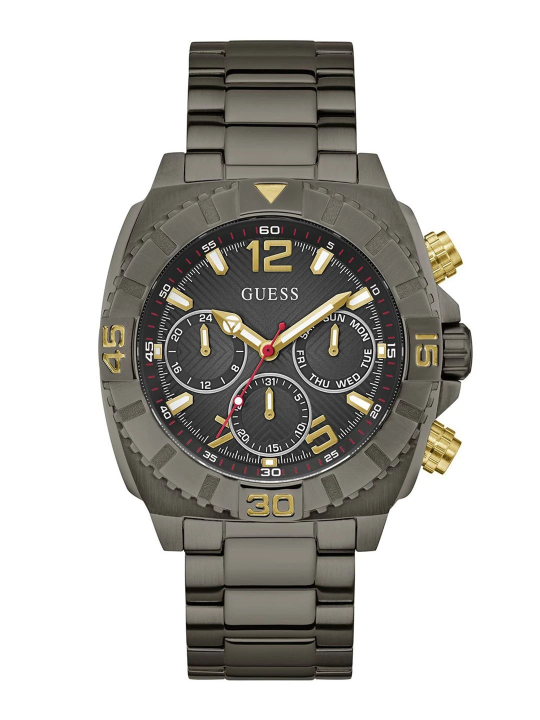 Guess Round 44mm Black Dial Analog Watch - GW0800G2