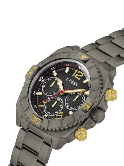Guess Round 44mm Black Dial Analog Watch - GW0800G2