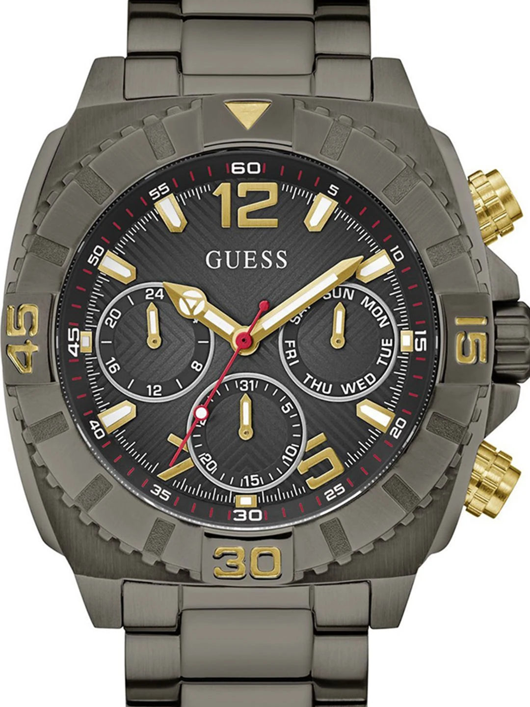 Guess Round 44mm Black Dial Analog Watch - GW0800G2