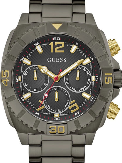 Guess Round 44mm Black Dial Analog Watch - GW0800G2