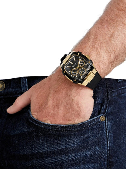 Guess Rectangular Analog Watch - GW0956G2