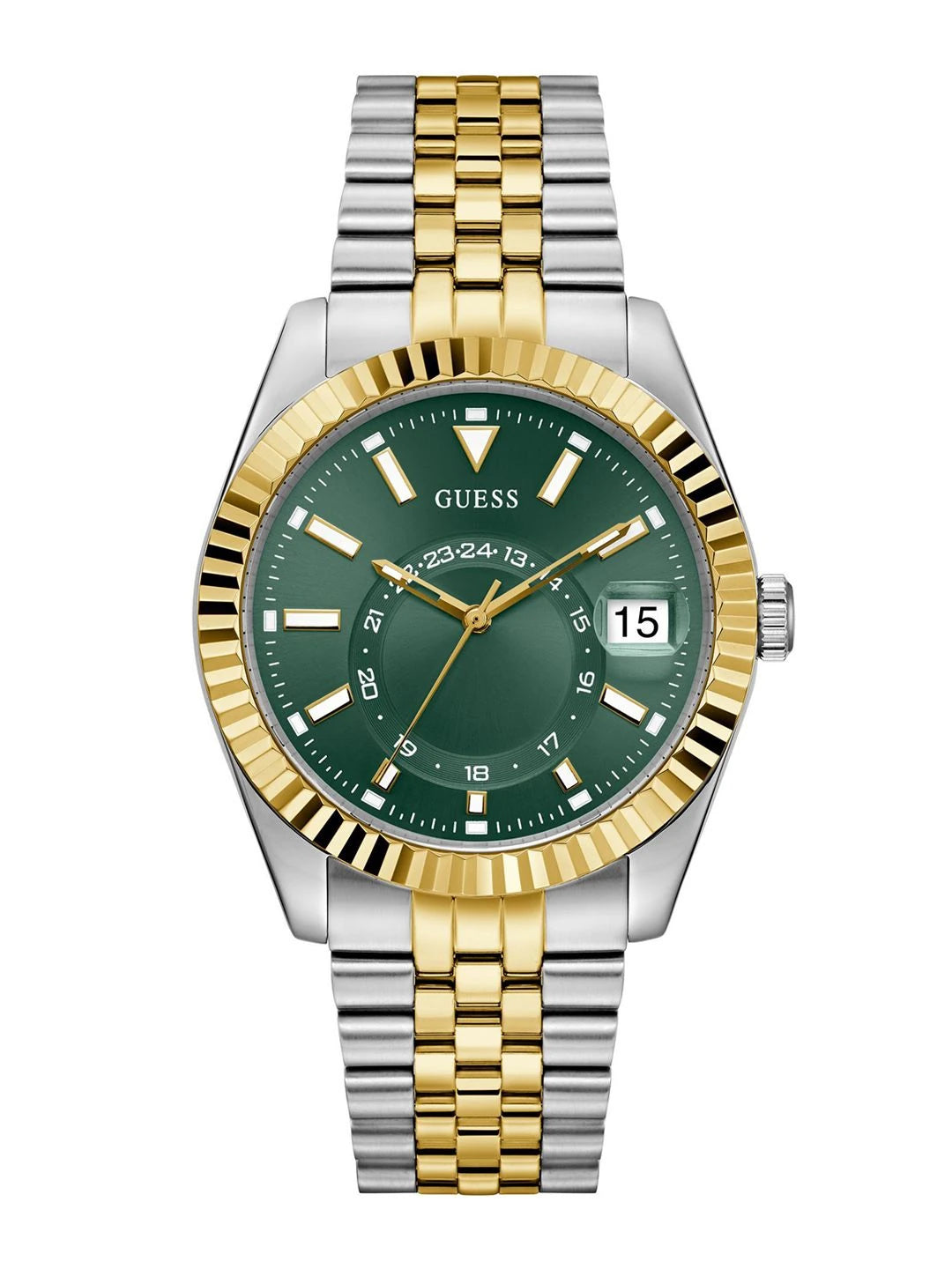 Guess Round 42mm Green Dial Analog Watch - GW0977G4