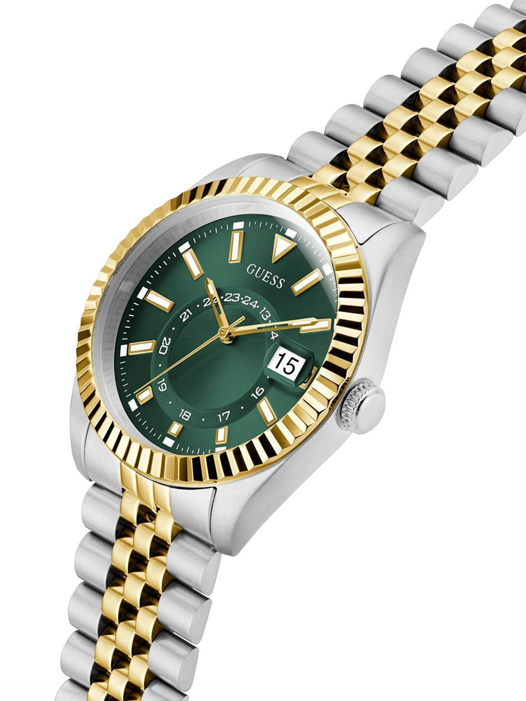 Guess Round 42mm Green Dial Analog Watch - GW0977G4