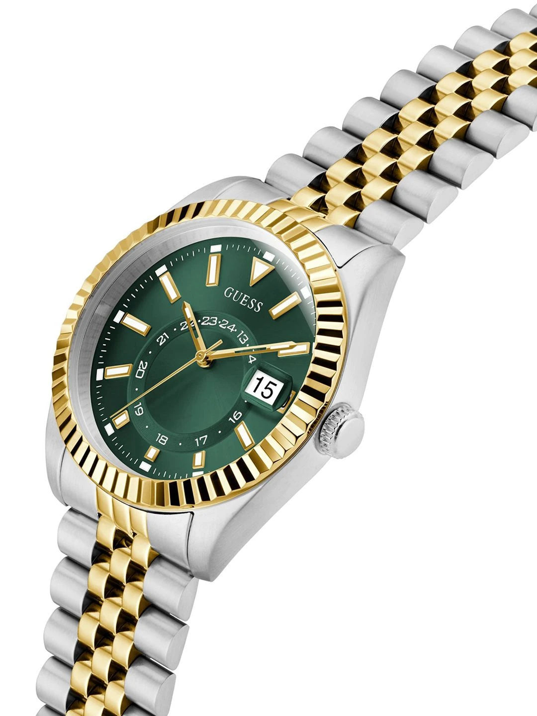 Guess Round 42mm Green Dial Analog Watch - GW0977G4