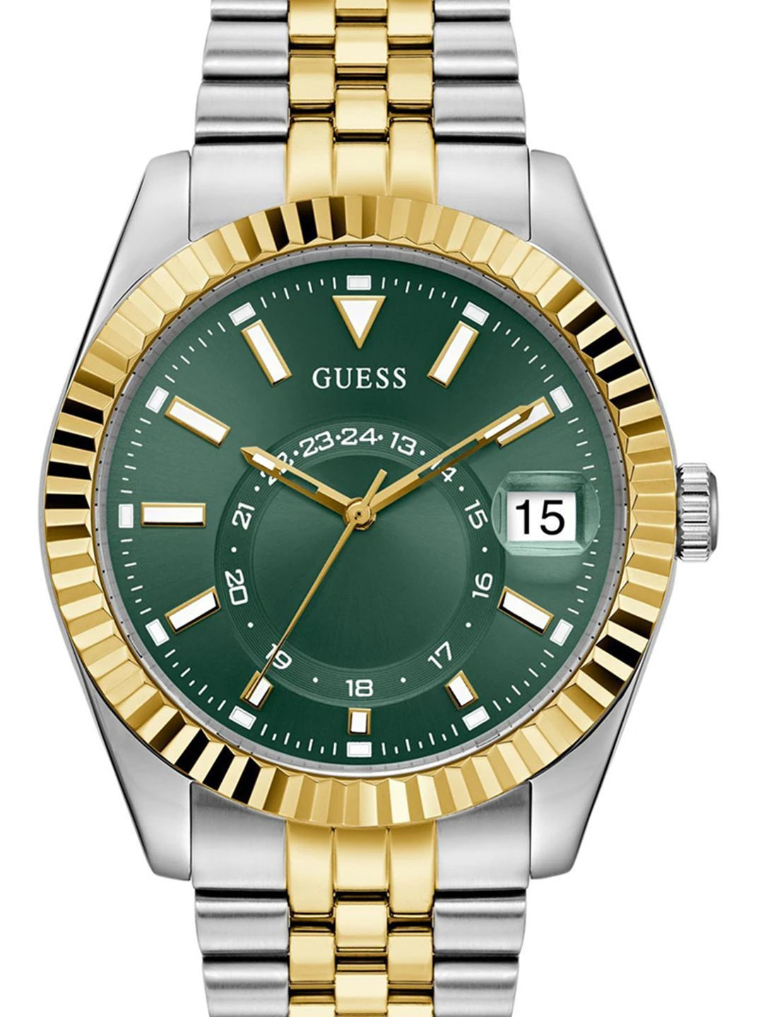 Guess Round 42mm Green Dial Analog Watch - GW0977G4