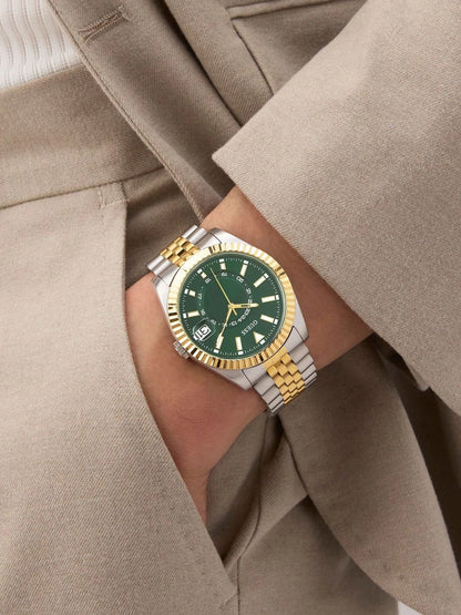 Guess Round 42mm Green Dial Analog Watch - GW0977G4
