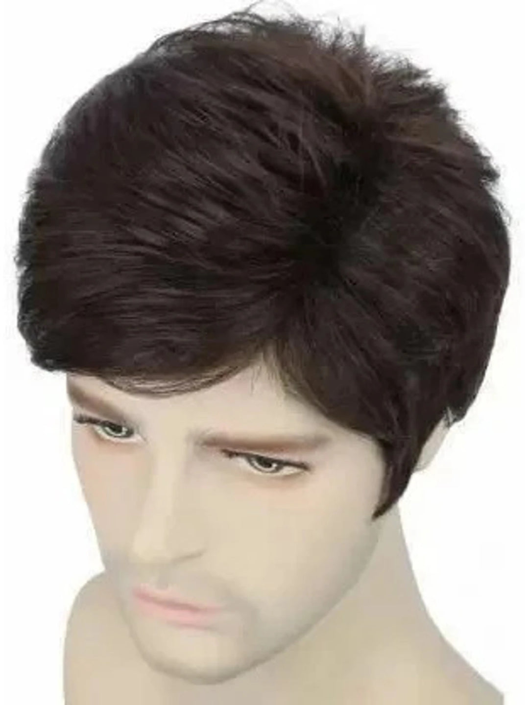 CRIBE Brown 6 Inch Full Head Synthetic Hair Wig for Men