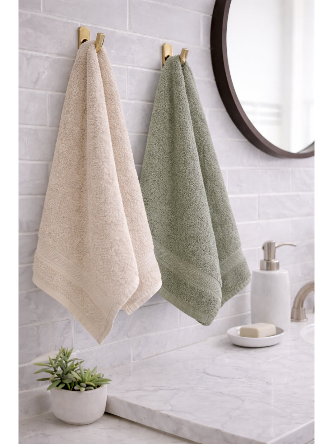 BEIGE AND GREEN