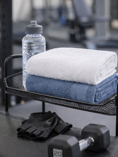 Bamboology Blue & White Hand Towel Set of 2