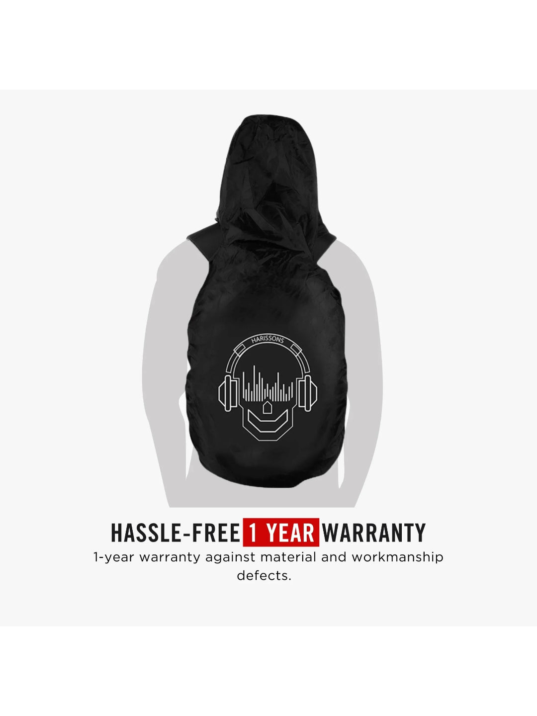 Harission Bags Rain Cover Hoodie Skull Black Set Of 2