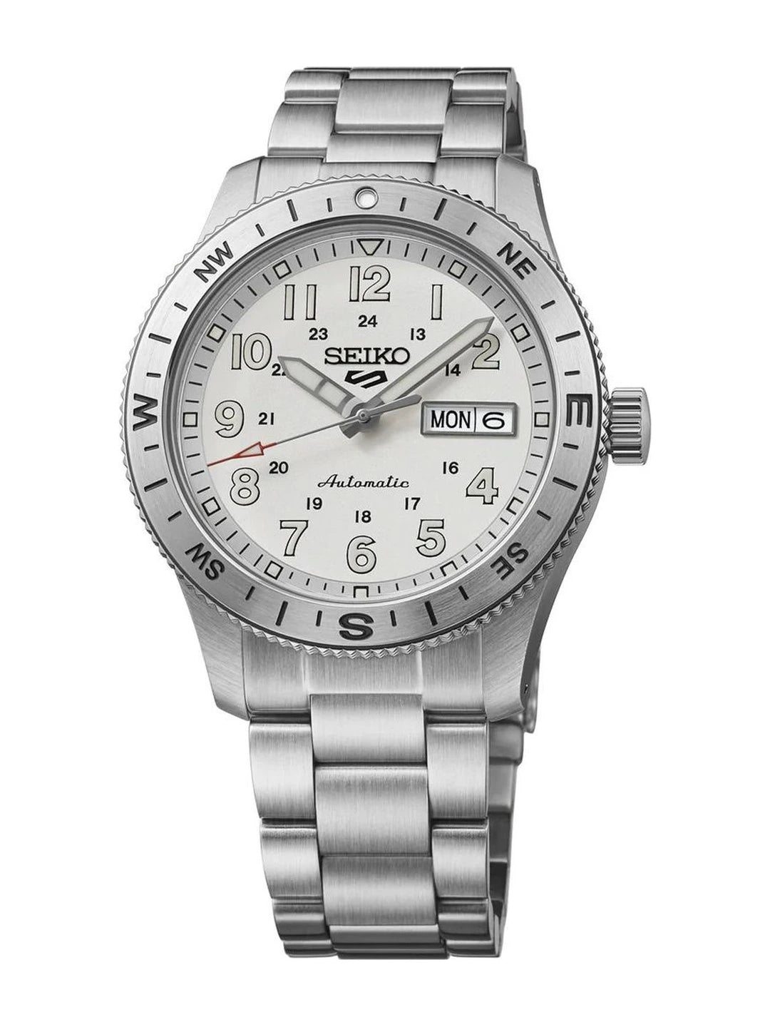 Seiko Silver Toned Dial Bracelet Style Strap Analogue Automatic Motion Powered Watch - HDB007K1