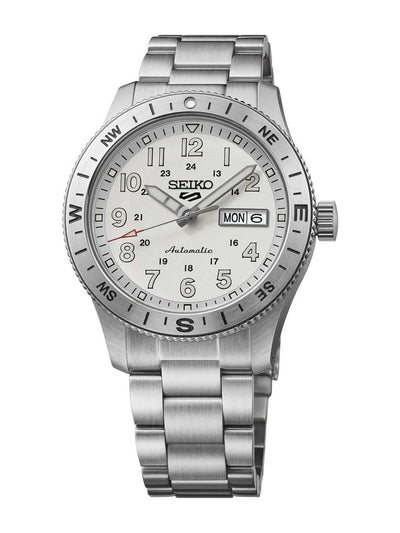 Seiko Silver Toned Dial Bracelet Style Strap Analogue Automatic Motion Powered Watch - HDB007K1