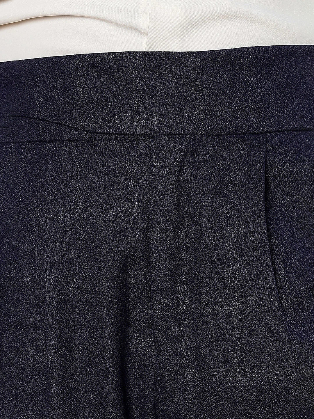 House Of Koala Navy Premium Tweed Blend Gurkha Trousers with Double Pleated Front