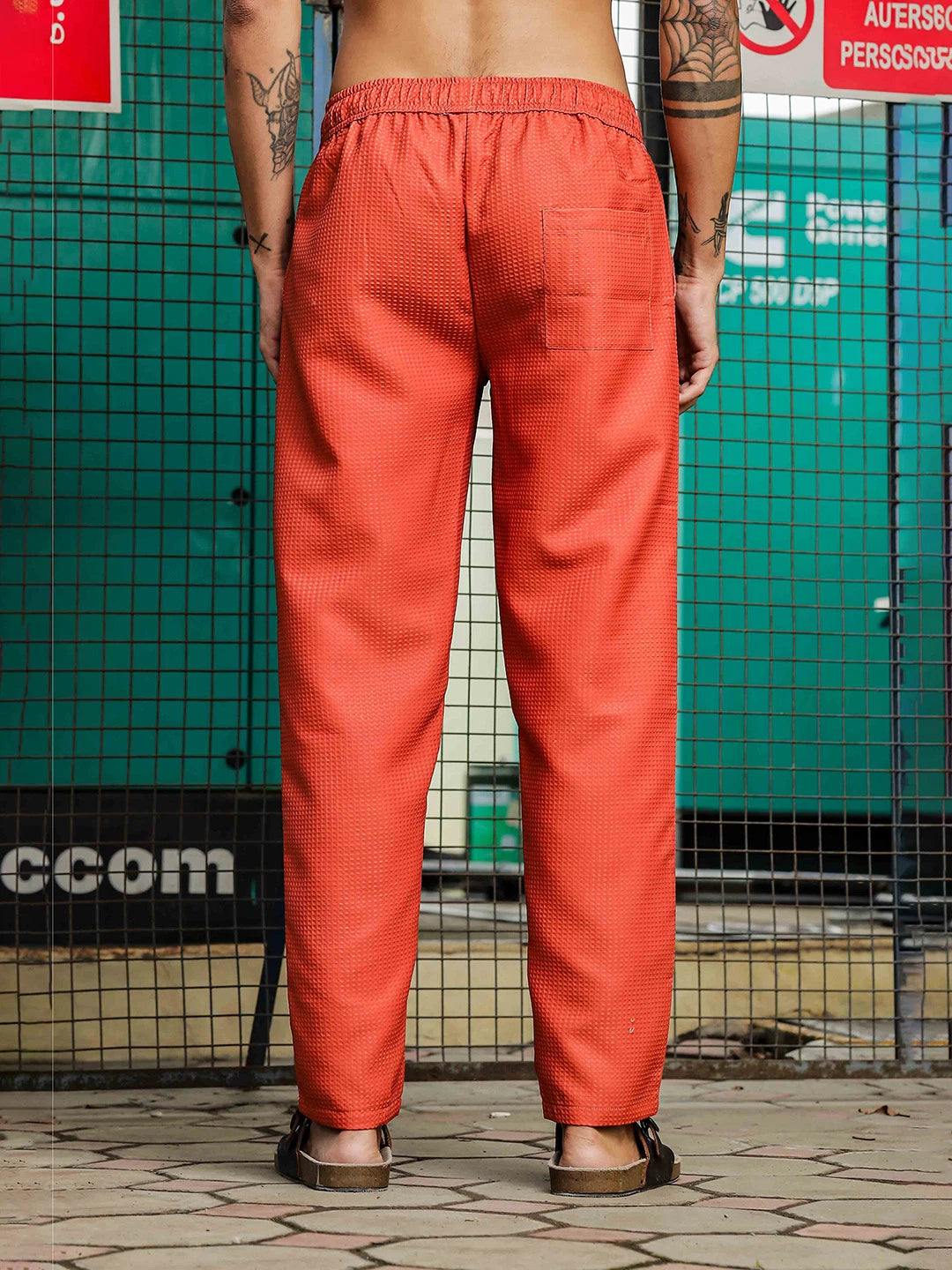 House Of Koala Rust Textured Relaxed Fit All Day Pants
