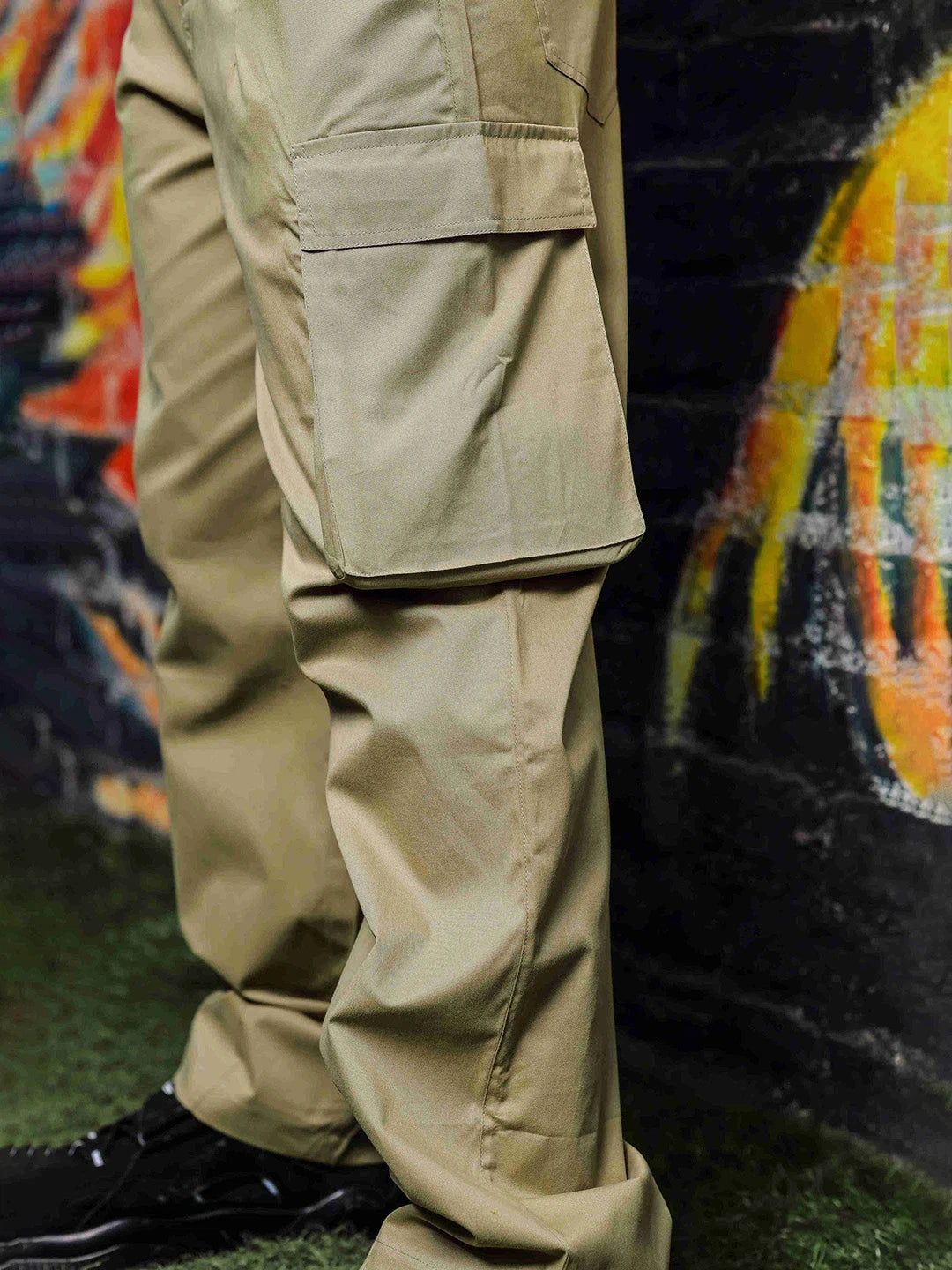 House Of Koala Baggy fit 6 Pocket Beige Cotton Cargo Trousers
