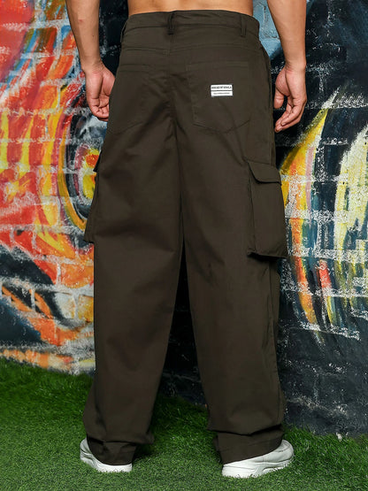 House Of Koala Baggy fit 6 Pocket Olive Cotton Cargo Trousers