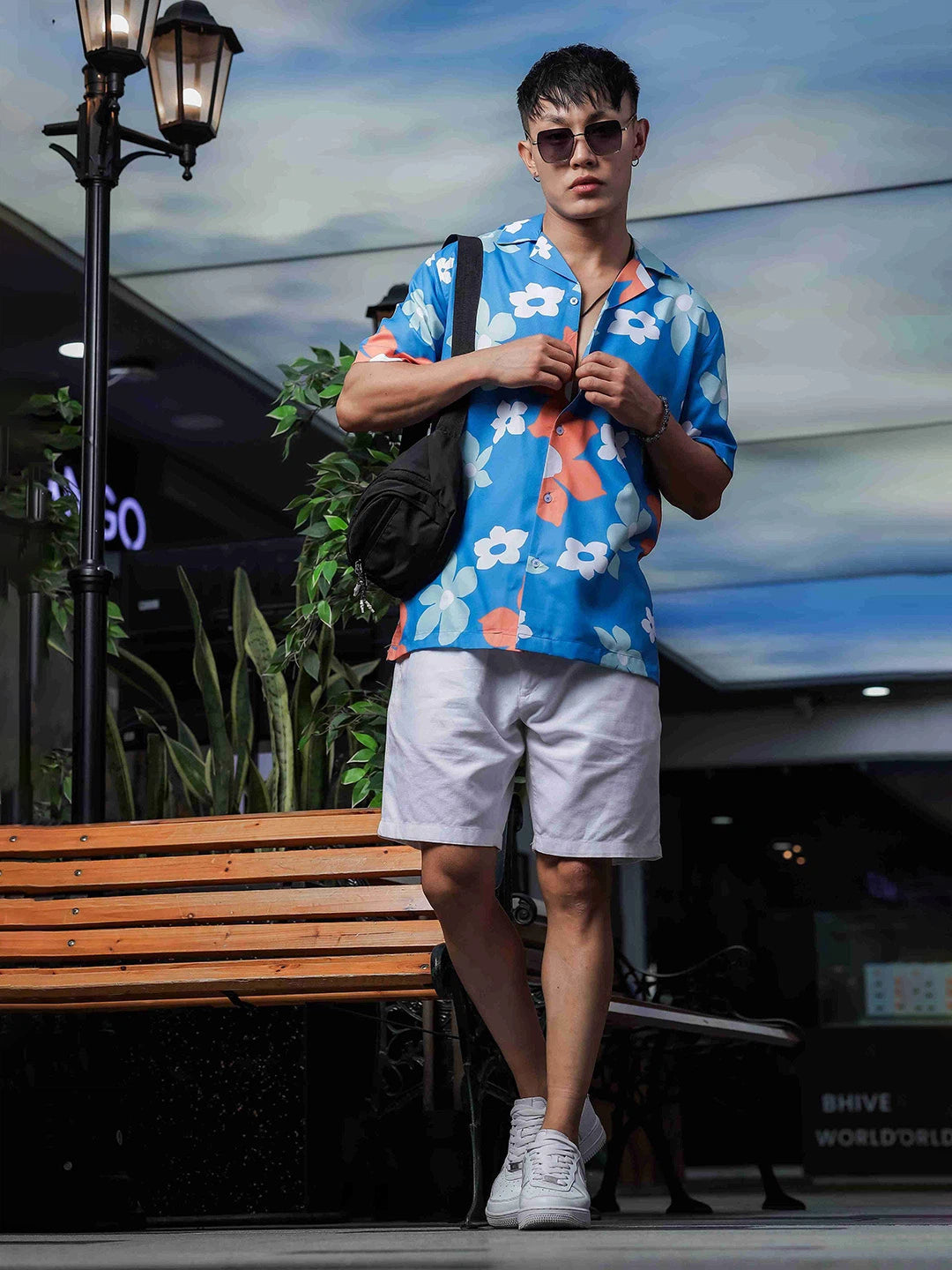 House Of Koala Blue Tropical Printed Cuban Collar Classic Relaxed Fit Resort Shirt
