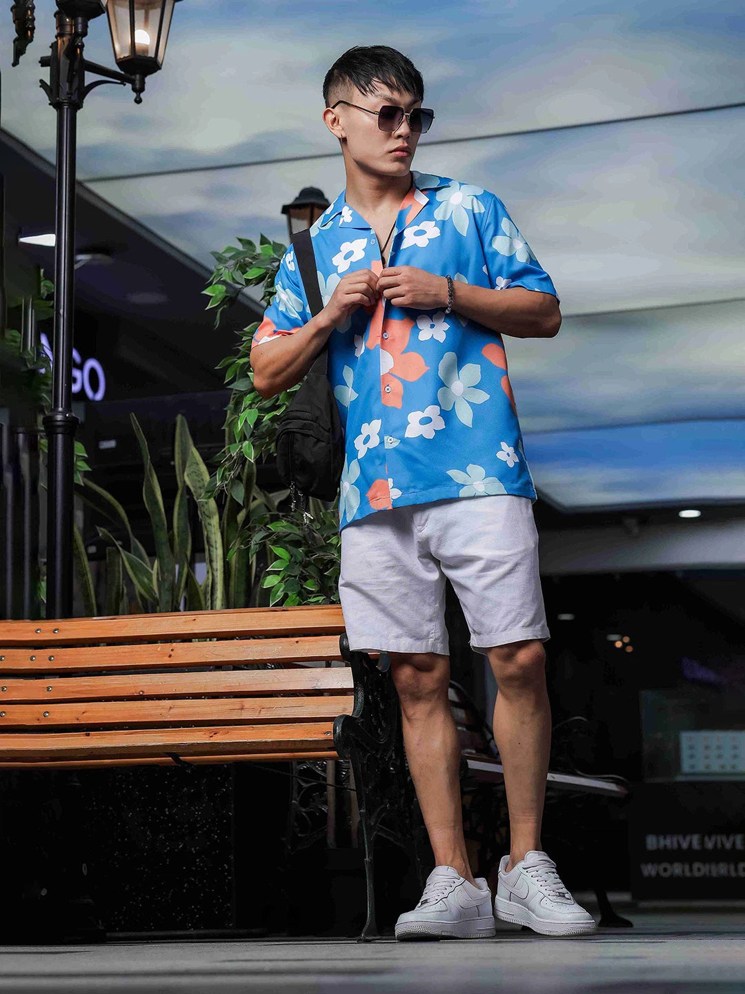 House Of Koala Blue Tropical Printed Cuban Collar Classic Relaxed Fit Resort Shirt