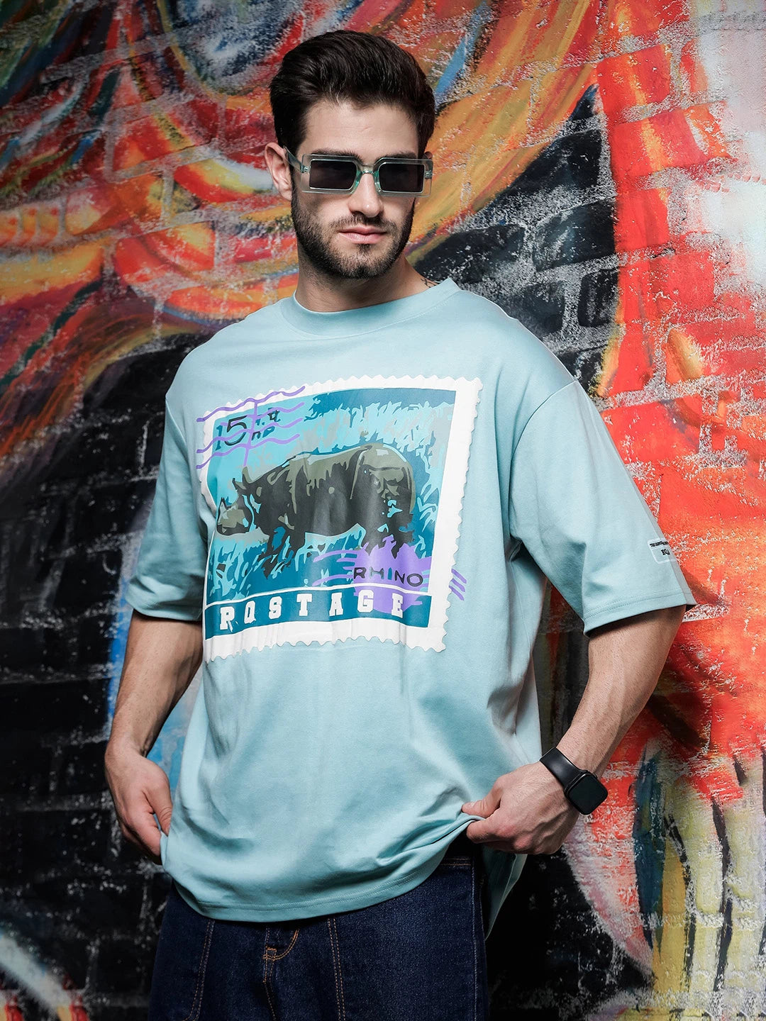 House Of Koala Blue Oversized Fit Drop Shoulder T-Shirt