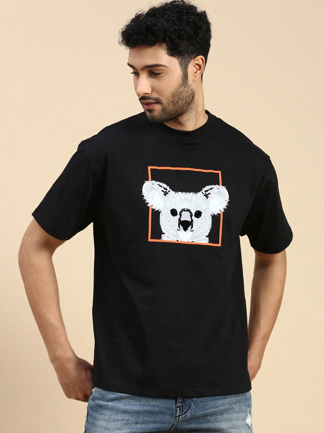 House Of Koala Graphic Printed Drop Shoulder Oversized T-Shirt