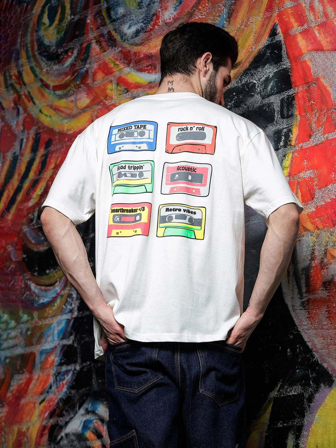 House Of Koala White Oversized Fit Vintage White T-Shirt
